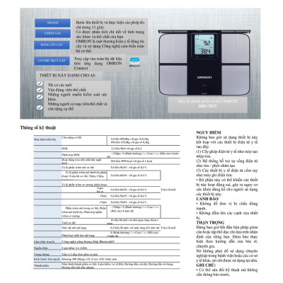 Máy Đo Thành Phần Cơ Thể OMRON HBF-702T Cao cấp - Kết Nối Điện Thoại - Thương Hiệu Nhật Bản