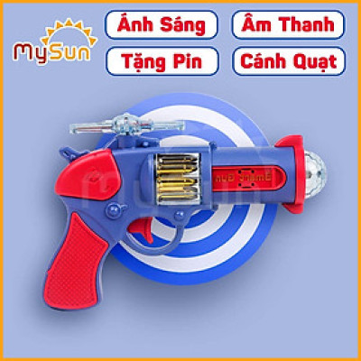 Súng đồ chơi trẻ em 3D bằng nhựa cho bé có nhạc âm thanh có đèn giải trí ngoài trời và trong nhà tặng PIN AA