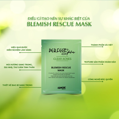 Mặt nạ tinh chất cô đặc cho da dầu da mụn BLEMISH RECUE MASK DAMODE 3 cái dùng thử 