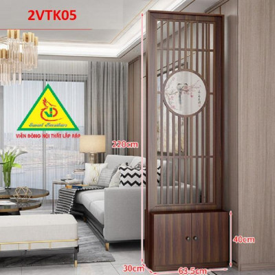 Tủ kệ trang trí kiêm vách ngăn phòng khách , nhà bếp 2VTK05 - Nội thất lắp ráp Viendong Adv