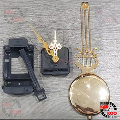 Bộ Linh Kiện Lắp Đồng Hồ Treo Tường 04 Món – Máy Trôi + Máy Lắc + Kim + Cây Lắc Decor