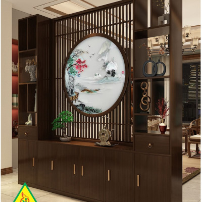 Vách ngăn phòng khách, vách ngăn tủ kệ bằng gỗm bình phong tranh 4VTK23 - NỘI THẤT LẮP RÁP VIENDONGADV