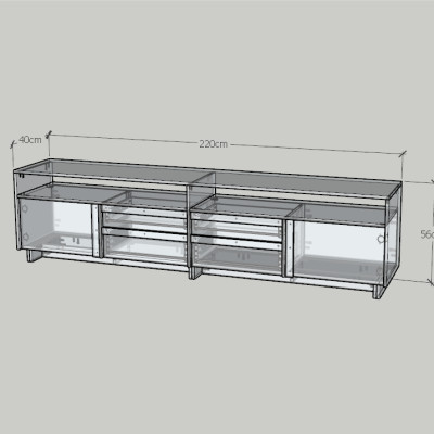 [Happy Home Furniture] MAVIS, Kệ TV 4 ngăn kéo, 220cm x 40cm x 56cm ( DxRxC), KTV_039