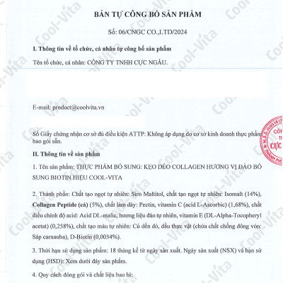 Kẹo Dẻo Collagen Hỗ Trợ Trẻ Hóa Sáng Da - Cải Thiện Sức Khỏe Tóc Móng Vị Đào Kết Hợp Biotin, Vitamin C & Vitamin E Coolvita (60 viên x 3g)/hộp