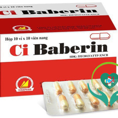 ￼Ci BABERIN Vinaphar - (Hộp 100 viên nang )- Hỗ trợ rối loạn tiêu óa , đầy bụng, chướng hơi ,tiêu chảy