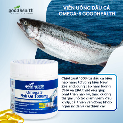 Combo 2 Hộp Dầu Cá Goodhealth Omega 3 Fish Oil 1000mg 150 Viên - Bổ Não - Tăng Trí Nhớ - Mắt Tinh - Chính Hãng Từ New Zealand