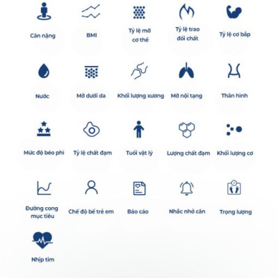 Cân điện tử sức khỏe thông minh Rapido RSB05–BS kết nối bluetooth, đo 21 chỉ số, bảo hành 12 tháng