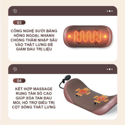 Đệm massage toàn thân Vispo VP-N24D Có 10 điểm rung toàn thân, massage chân riêng, túi khí kéo giãn cột sống