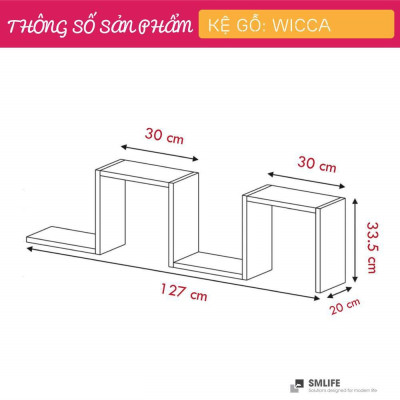 Kệ gỗ trang trí phòng khách gia đình SMLIFE Wicca