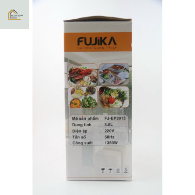 Nồi lẩu điện, chảo lẩu điện đa năng kèm vỉ hấp FUJIKA FJ-EG3915, công suất 1360W, dung tích 3.5L, màu ngẫu nhiên-Hàng chính hãng