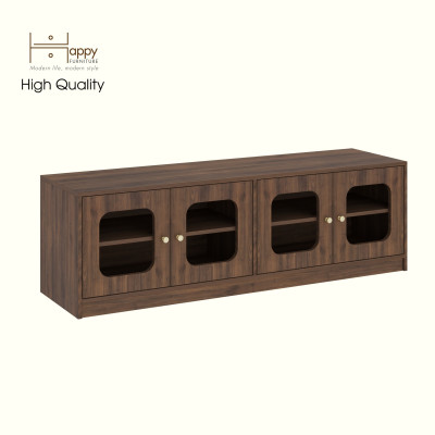 HAPPY FURNITURE , Kệ TV 4 cửa kính - NOAH , KTV_109 , 160cm x 45cm x 50cm DxRxC