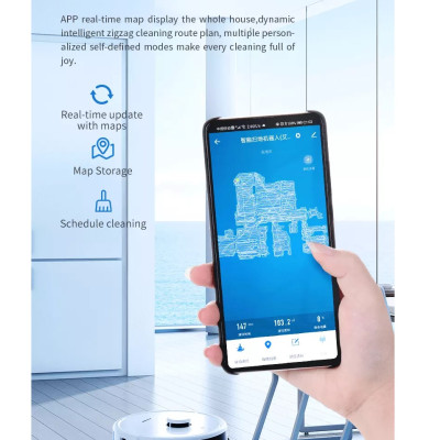 Robot hút bụi K187 tương thích Tuya điều khiển qua điện thoại - Hàng chính hãng 