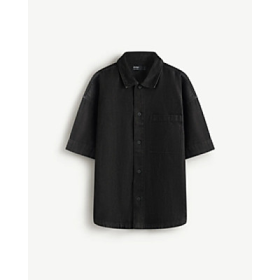 Áo sơ mi denim nam nhãn trang trí loose - RT 10S25DSH003 | ROUTINE CÀ MAU