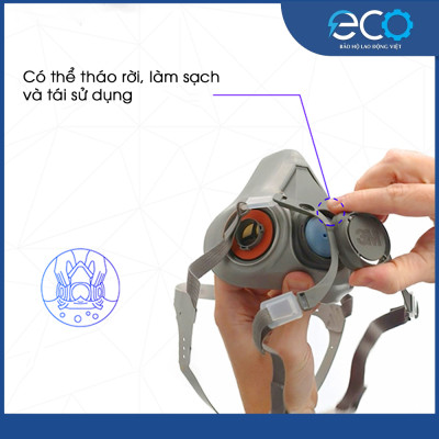 Mặt nạ phòng độc 3M 6100/6200 chính hãng | chống hơi độc, phun sơn, xịt thuốc (Chưa Kèm Phin)