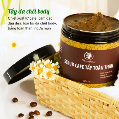 Bộ trắng da mặt và body toàn diện Wonmom ( Serum vitamin C + Kem nghệ tươi + Kem sữa nghệ toàn thân + Scrub café body )
