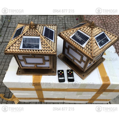 Đèn trụ cổng năng lượng mặt trời vầng đen