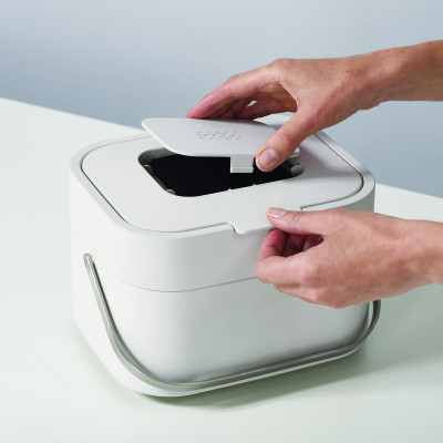 Joseph Joseph - Thùng đựng rác hữu cơ mini cao cấp Stack 4L Food Waste Caddy Editions Blue 003215