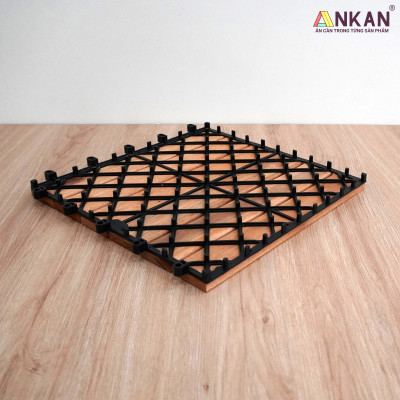 Vỉ Gỗ Lót Sàn Ban Công Thương Hiệu ANKAN Màu Vàng Nắng Loại 6 Nan, Sàn Gỗ Lót Ban Công, Sân Vườn, Hồ Bơi, Phòng Spa, Siêu Bền, Chịu Nước Tốt, Chống Trơn Trượt, Tiêu Chuẩn Xuất Khẩu (10 Vỉ)