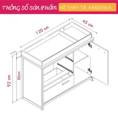 Kệ gỗ thay tã cho bé SMLIFE Kamenka