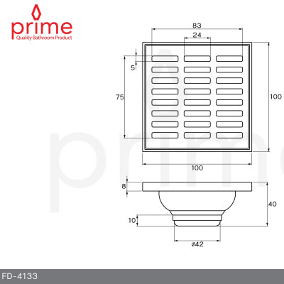 FD-4133 Phễu thoát nước Prime [WS] (Sản xuất tại ThaiLand 100% )