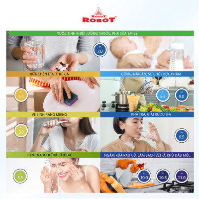 Máy Lọc Nước Điện Giải Ion Kiềm ROBOT IonQueen 912 Chế Độ Nóng Nguội Lạnh - 9 Tấm Điện Cực Titanium Phủ Platium - Hàng Chính Hãng