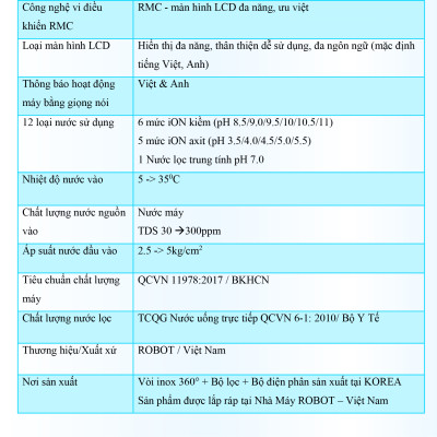 Máy Lọc Nước Điện Giải Ion Kiềm ROBOT IonPrince 1312 - Hàng Chính Hãng