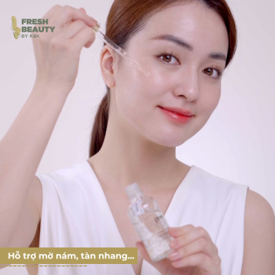 Tế bào gốc Pime Feel Up Ampoule White chứa tinh chất dưỡng trắng da, hỗ trợ giảm nám sạm, tàn nhang 50ml