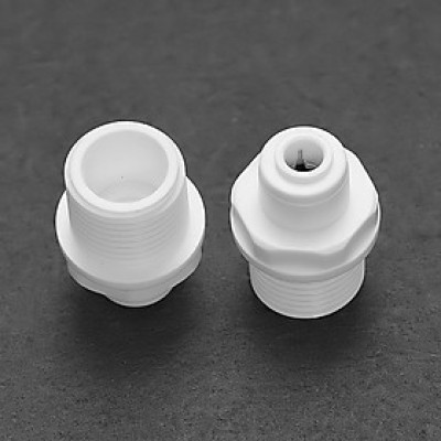 Bộ 2 co cút nối nhanh ren 21 ra dây 10mm hoặc dây 6mm – linh kiện máy lọc nước, phun sương, lắp dàn tưới cây, bể thủy sinh, cá cảnh, bán cạn (Hàng chính hãng)