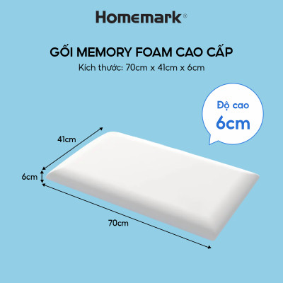 Gối Memory Foam Homemark Cao Cấp – Giảm Đau Vai Gáy, Nâng Đỡ Cổ, Thoáng Khí, Siêu Êm Ái