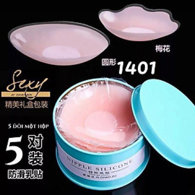 Hộp 5 đôi dán nhũ silicon siêu mềm