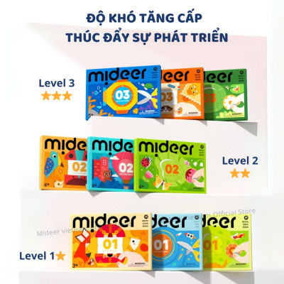 Sticker cho bé dán hình 3 cấp độ Mideer Let’s Play With Stikers
