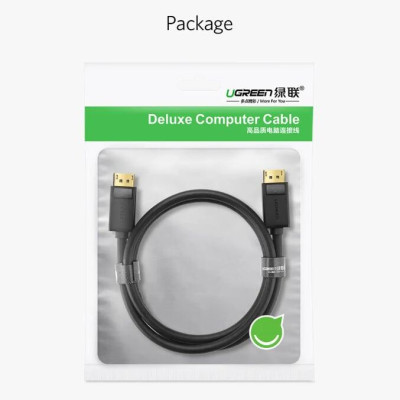 Ugreen UG10245DP102TK 1.5M Màu Đen Cáp 2 Đầu Displayport chuẩn V1.2 thuần đồng - HÀNG CHÍNH HÃNG