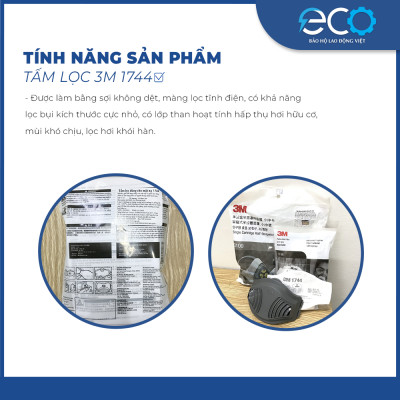 Tấm lọc bụi 3M 1744 dùng cho mặt nạ 3M 3100/3200