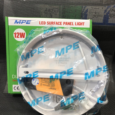 Đèn led panel ốp trần nổi tròn công suất 12W MPE (3 loại ánh sáng trắng-vàng-3 màu)