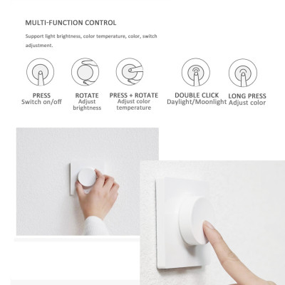 Công tắc thông minh Yeelight Smart Dimmer Switch dùng cho đèn ốp trần - Hàng Chính Hãng