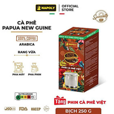 Cà Phê Arabica PAPUA NEW GUNIE - Hương Vị Trái Cây - Rang Nguyên Hạt Dùng Pha Máy/Phin Cao Cấp 250g/túi