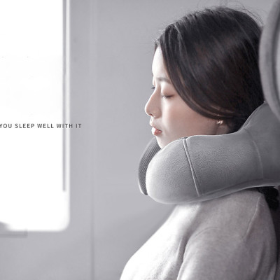 Gối hơi kê cổ bơm tự động, mềm mại, thiết kế hình chữ U giúp giảm đau cổ, có nút cài, phù hợp cho văn phòng và du lịch  Phượt Dã Ngoại Đi Chơi Quà Tặng Nam Nữ