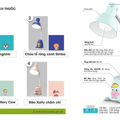 Đèn bàn Bảo vệ Thị lực chính hãng Rạng Đông Model: RD-RL-24.V2 5W