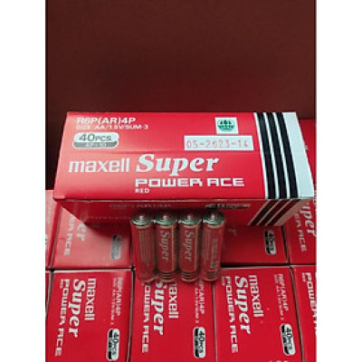 PIN MAXELL R6P(AR)4P SUPER POWER ACE SIZE AA (ĐỎ) - VỈ 4 VIÊN hàng chính hãng