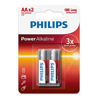 Pin kiềm AA Philips LR6P2B/97 vỉ 2 viên