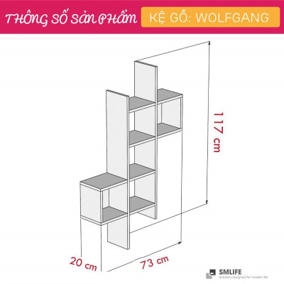 Kệ gỗ trưng bày kiểu dáng thanh lịch SMLIFE Wolfgang