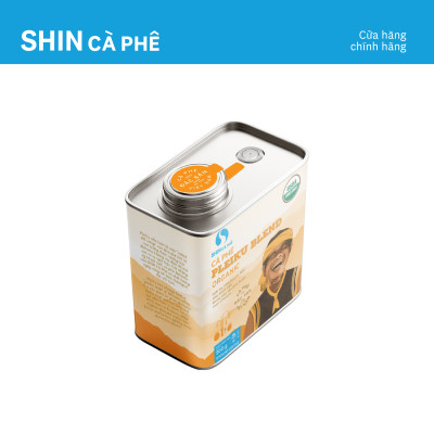 Cà phê Pleiku Blend Organic - SHIN Cà phê - Cà phê pha phin - Hộp thiếc 200g