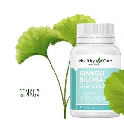 Bổ não Úc Healthy Care Ginkgo Biloba 2000 Hỗ trợ các vấn đề tuần hoàn não, Cải Thiện Trí Nhớ, lưu thông máu, Tăng khả năng nhận thức - OZ Slim Store