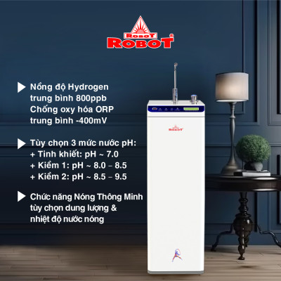 Máy Lọc Nước R.O Hydrogen Kiềm Nóng Thông Ninh ROBOT HydroMega Plus-9 - Hàng Chính Hãng