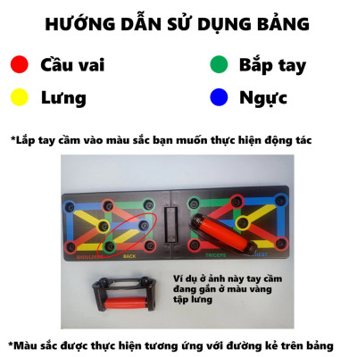 Bảng Dụng Cụ Tập Hít Đất , Tập Chống Đẩy Theo Màu Sắc, Mỗi Màu Sắc Sẽ Tương Ứng Với Bài Tập Khác Nhau Thiết Kế Dày Nhiều Bài Tập - Hàng Chính Hãng BORO SPORT