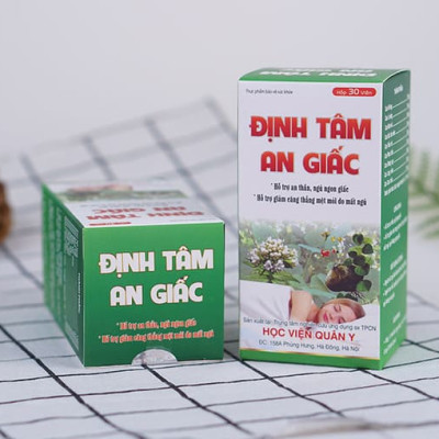 Định tâm an giấc học viện quân y giúp an thần ngủ ngon cải thiện mất ngủ hộp 30 viên