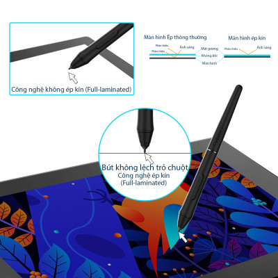 Bảng Vẽ Điện Tử VEIKK VK1200 Full Laminated Cảm Ứng Nghiêng Độ Nhạy Cao - Hàng Chính Hãng