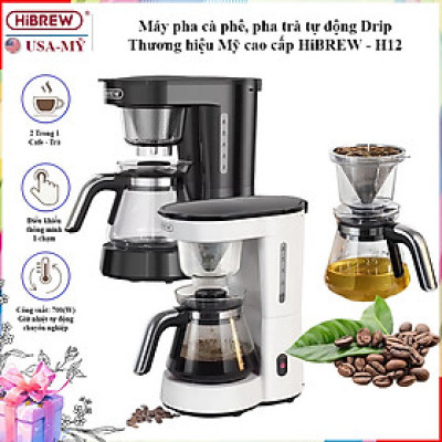 Máy pha cà phê, pha trà tự động Drip Thương hiệu Mỹ cao cấp HiBREW H12, Công suất 700W, Tối đa 6 ly - HÀNG NHẬP KHẨU