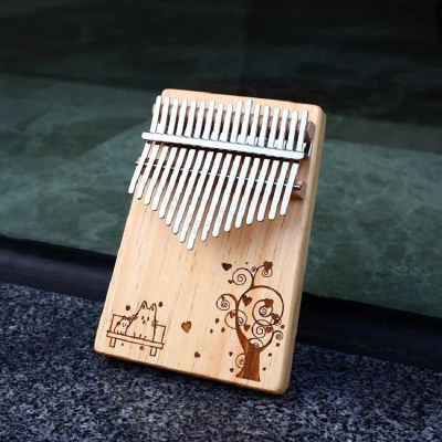 Đàn Kalimba 17 Phím Giá Rẻ – Gỗ Nguyên Khối, Họa Tiết Độc Đáo