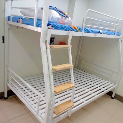 Giường sắt hai tầng giá cực sốc nhiều kích thước màu trắng MM09